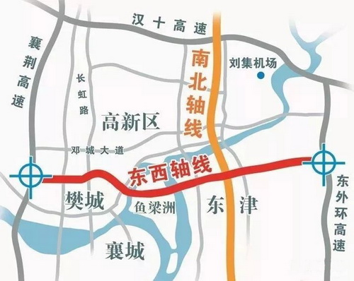 襄阳市东西轴线图片